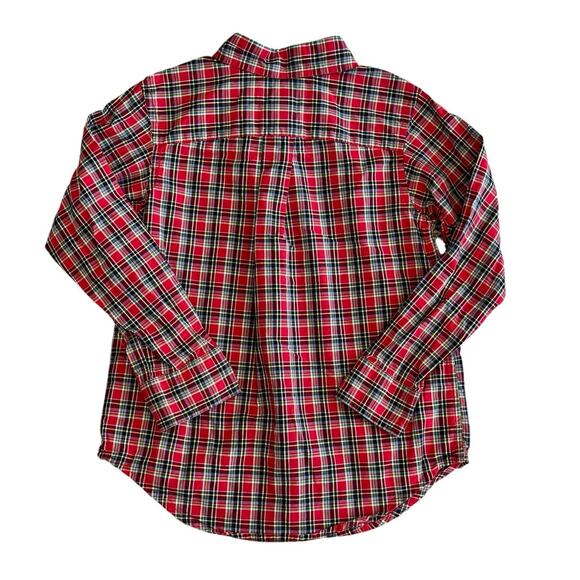 RALPH LAUREN Boys Red Plaid Button Down Size 4/4T - Picture 4 of 4